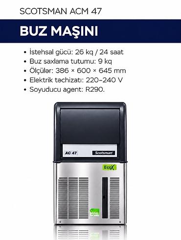kitab alan: SCOTSMAN ACM 47 Buz Maşını * İstehsal gücü: 26 kq / 24 saat * Buz — 1