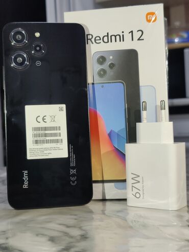 сотовые телефоны б у: Xiaomi, Redmi 12, 128 ГБ, цвет - Черный, 2 SIM