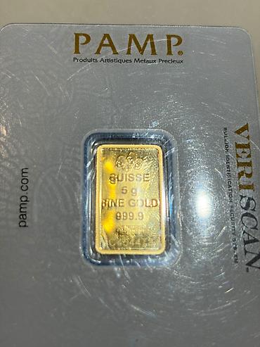 qizilin satisi: Pamp 5 gr qızıl külçə satılır — 1