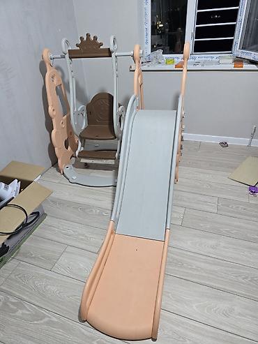 Балдар дүйнөсү: Детский игровой комплекс 3-в-1 для дома: - Горка с плавным спуском и — 3