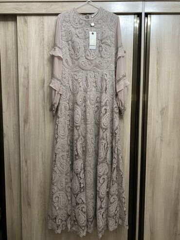 брендовые платья больших размеров: Кече көйнөгү, Узун модель, Шифон, Жеңдери менен, L