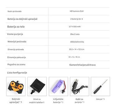 Vozovi: Novo RC vozilo na daljinski upravljač sa kamerom za uredjene i — 6