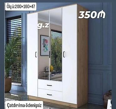 Üç qapılı şkaf – güzgülü model - Ölçü: 200 × 160 × 47 sm - Rəng və
