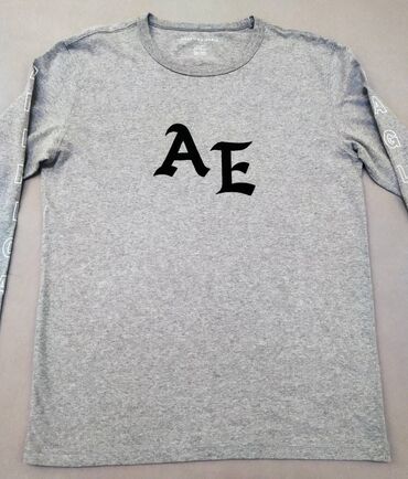 Majice: Majica na duge rukave, S (EU 48), American Eagle, bоја - Siva, Pamuk — 3