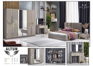 химчистка мебели: Двуспальная кровать, Шкаф, Трюмо, 2 тумбы, Турция, Новый