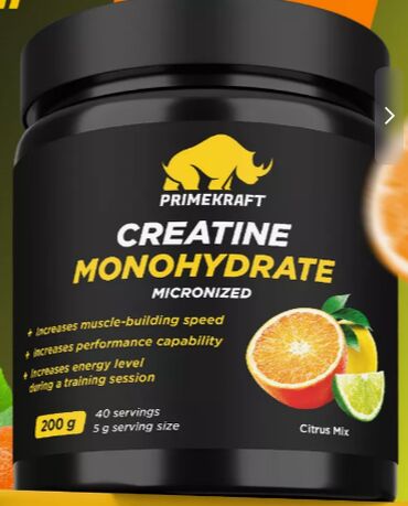 спортивный зал: Креатин Creatine Monohydrate, Цитрусовый микс 200 гр Prime kraft