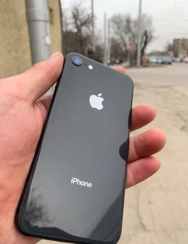 Apple iPhone: IPhone 8, Б/у, 64 ГБ, Черный, Чехол, 91 %