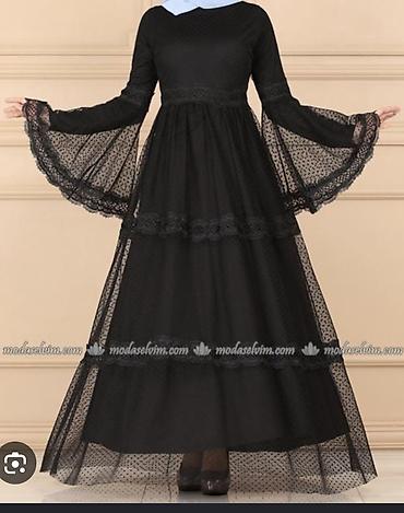 Qara maxi ziyafət/gecə geyimi – şifon və tül kombinasiyalı - Rəng lalafo.az -da Qara maxi ziyafət/gecə geyimi – şifon və tül kombinasiyalı - Rəng