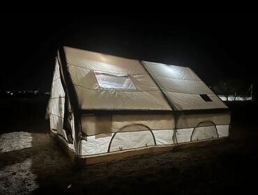 Палатки: Просторная туристическая палатка CW-4060-12 песочного цвета рассчитана — 11