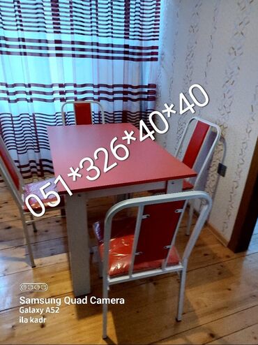 Masa və oturacaq dəstləri: Mətbəx üçün, Yeni, Dördbucaq masa, 4 stul — 5