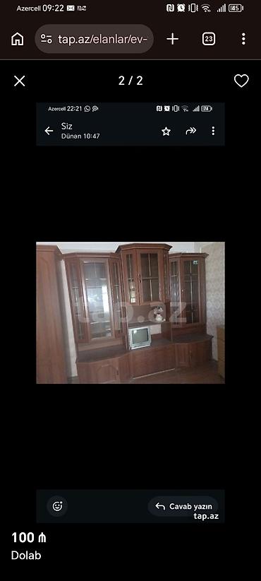 seyf qapilari: Mebel dəsti – şkaf və divar vitrini - Material: ağac əsaslı — 1