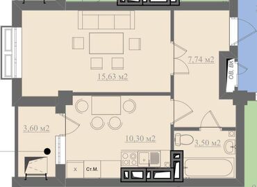 аренда квартиры покровка: 1 комната, 42 м², Элитка, 6 этаж, ПСО (под самоотделку)