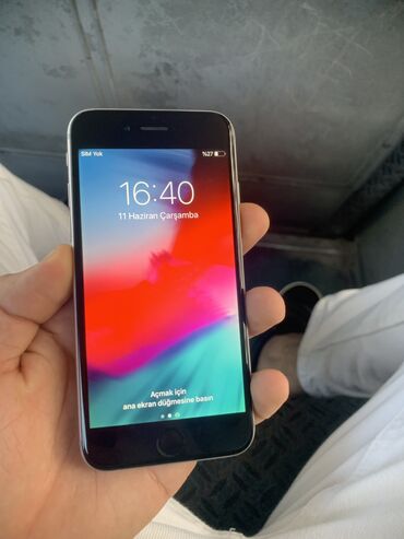 Apple iPhone: IPhone 6, 16 GB, Space Gray, Zəmanət, Barmaq izi, Simsiz şarj