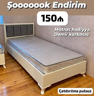 Yataq dəsti – tək nəfərlik - Rəng: ağ gövdə, boz başlıq - Başlıq