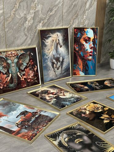 Şəkillər, tablolar: Üzəri epoksid boya ilə örtülmüş, canlı və parlaq görünüşə sahib olan — 1