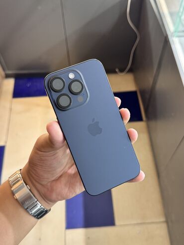 мобильные телефоны айфоны: IPhone 15 Pro, Б/у, 128 ГБ, Blue Titanium, Чехол, 93 %