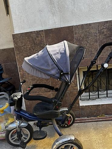 Детские велосипеды: Старый Детский трехколесный велосипед‑коляска с родительской ручкой - — 1