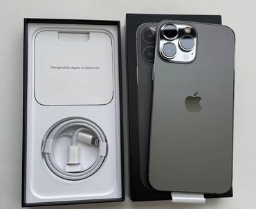 Apple iPhone: IPhone 13 Pro Max, Б/у, 128 ГБ, Зарядное устройство, Защитное стекло, Чехол, 87 %