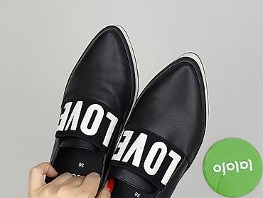 klapki hermes paris: Czarne slip-ony damskie LU BOO, rozmiar 36 - Model: slip-on z — 6