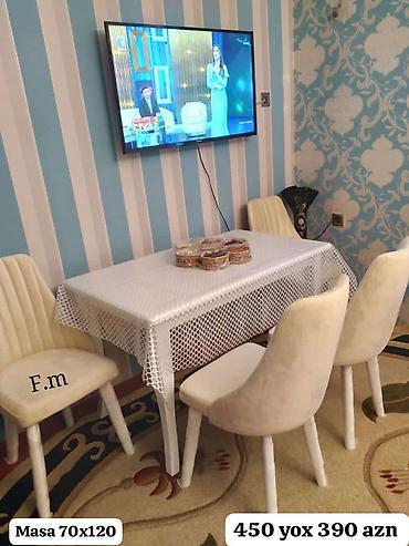 kuxna uqlavoy stol: Mətbəx üçün, Yeni, Açılmayan, Dördbucaq masa, 4 stul — 1