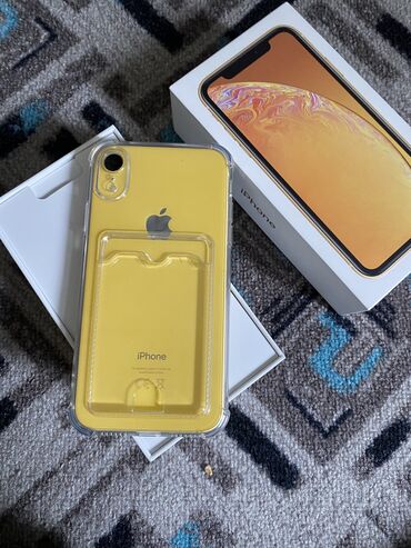 Apple iPhone: IPhone Xr, Б/у, 64 ГБ, Желтый, Коробка, 77 %