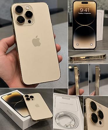 ideal iphone: IPhone 14 Pro Max, 128 GB, Desert Titanium, Zəmanət, Barmaq izi, Simsiz şarj — 2