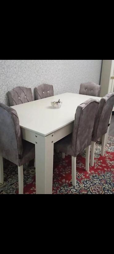 qedim xalca alan: Qonaq otağı üçün, Yeni, Açılmayan, Dördbucaq masa, 6 stul — 3