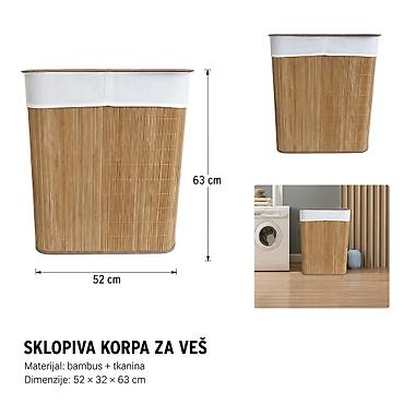 KMT Kvadratna korpa za odlaganje od karbonizovanog bambusa 299674