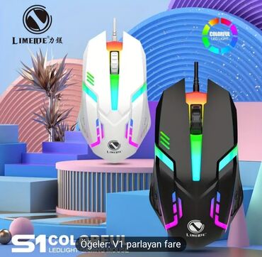 Mauslar: Limeide V1 parıldayan oyun siçanı. Ergonomik dizaynı sayəsində