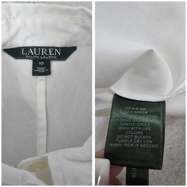 košulje s puf rukavima: Ralph Lauren, M (EU 38), Cotton, Single-colored, color - White