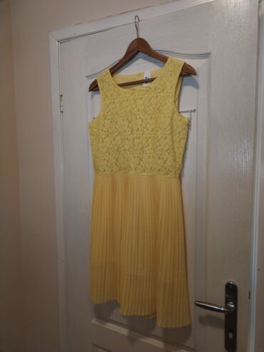 suknja plisirana: C&A S (EU 36), bоја - Žuta, Drugi stil, Na bretele