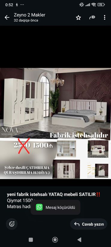 Daewoo: İkinəfərlik çarpayı, Dolab, Komod, Termo, Yeni