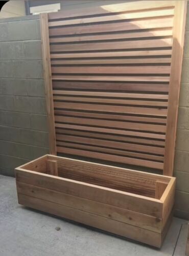 Bitkilər üçün dibçəklər: Dibçək Ağacdan dekorativ çiçək/bitki qutuları - Material: təbii — 4