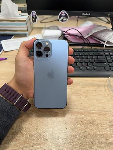 iphone 13 pro silver: IPhone 13 Pro, 256 GB, Sierra Blue, Qırıq, Barmaq izi, Face ID — 3