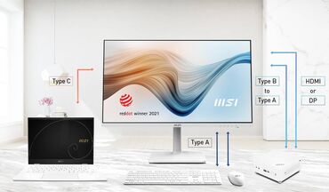 Monitorlar: 🖥️ MSI Modern MD272XPW 27" White 💡 Göz qamaşdırmayan texnologiya və — 9