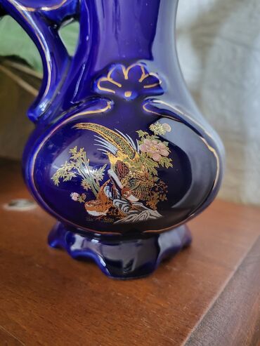Ostalo posuđe: Bokal porcelan,kobalt,pozlata iz 70ih. Bokal ukrasni nigde — 4