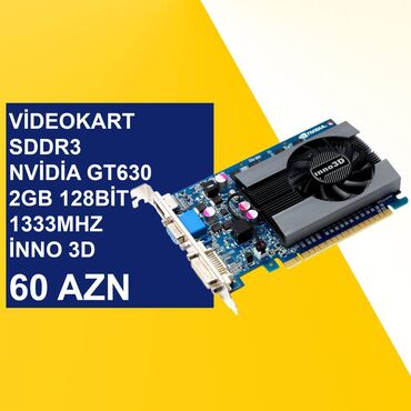 Masaüstü kompüterlər və iş stansiyaları: Videokart INNO3D GeForce GT 630, < 4 GB, İşlənmiş