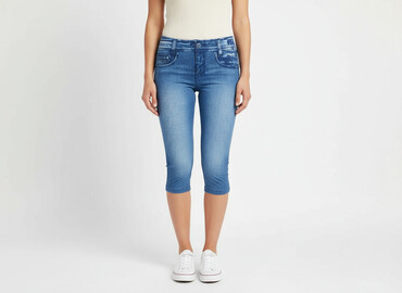 jeansy z nadrukiem: Leggings Shorts for women, size S
