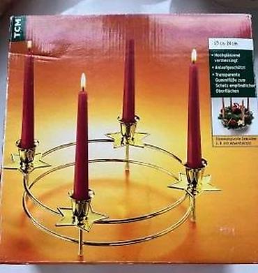 Sveće i svećnjaci: TCM svečani svećnjak/venac za advent – mesing, Ø oko 24 cm - Okrugli — 11