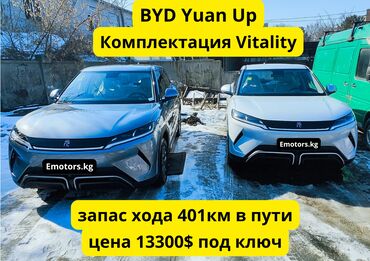 BYD: BYD Yuan Up цвет кузова серый и белый, запас хода 401км, мощность