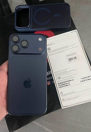 iphone telofon: IPhone 17 Pro, 256 GB, Mavi, Simsiz şarj — 1