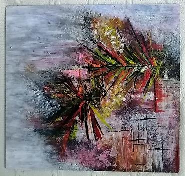hocu sliku: Umetnička slika na lesonitu 28,5x27cm, rađena akrilnim bojama veselog — 1