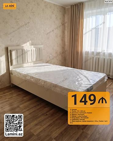 Ev və bağ: Məhsul: Tək nəfərlik çarpayı (Kod: 2976) - Ölçü: 90 x 200 sm - — 1