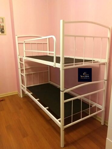 Детские двухъярусные кровати: Новый, Для девочки и мальчика, Без матраса, Без выдвижных ящиков, Азербайджан