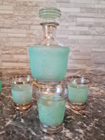 Наборы посуды: Винтаж ссср Графины 1 шт и 5 рюмок в идеальном состоянии с позолотой — 6