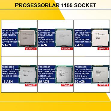 processor satisi: Prosessorlar “LGA 1155 socket (3cü nəsil)” ⭐LGA 1155 (3cü nəsil) İntel — 1