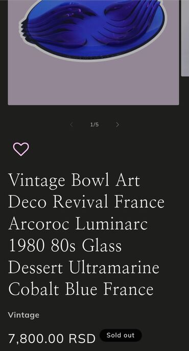 Ostalo posuđe: Kobaltno nov plav tanjir za na sto,90te.Luminarc Francuska. Nov — 2