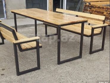Bağ, çöl oturacaqları: Taxta yemək dəsti – müxtəlif modellər - Material: tam ağac (kənd — 10
