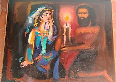 adi kətan: Rəsm əsəri: “Leyli və Məcnun” Müəllif: Quliyev Məmmədkərim Həbib — 1