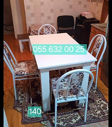 Для кухни, Новый, Нераскладной, Прямоугольный стол, 4 стула at lalafo.az Для кухни, Новый, Нераскладной, Прямоугольный стол, 4 стула